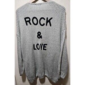 Fashion ROCK AND LOVE Sweater Gray Oversized Slouchy Cardigan XL Knit